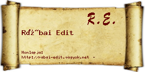 Rábai Edit névjegykártya